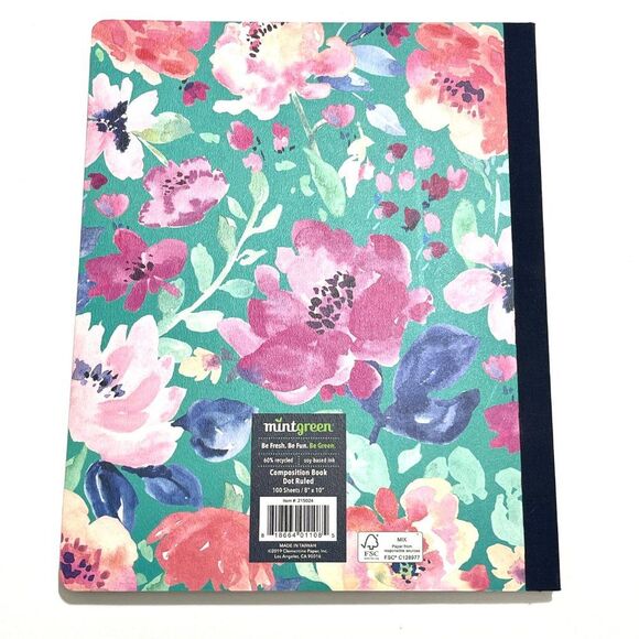 Mintgreen Recycled Composition Book Dot Ruled - Picture 2 of 3
